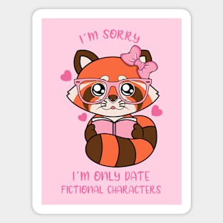 I am oly date fictional characters, cute red panda. Magnet